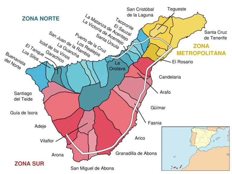 Tenerife Map Municipalities 768x576 